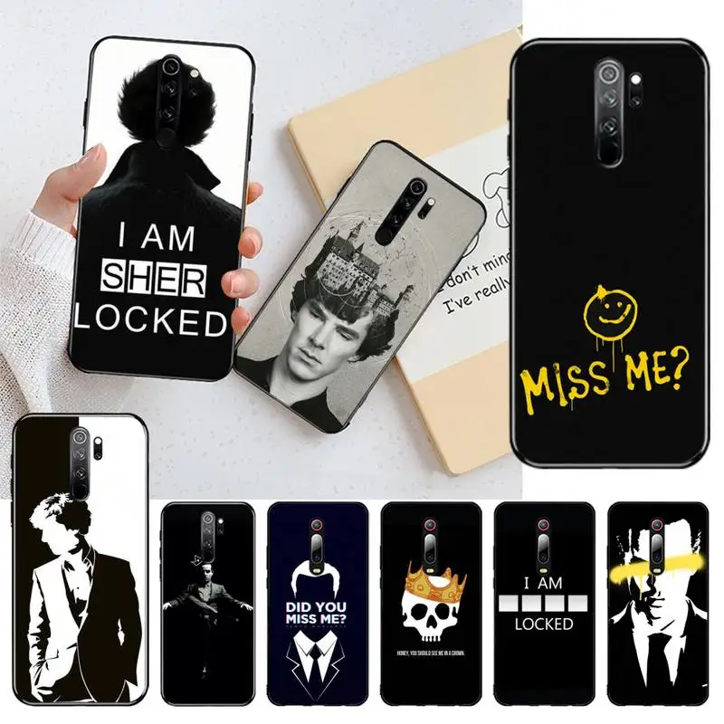 

KPUSAGRT Sherlock Moriartee 221B Silicone Black Phone Case for Redmi Note 9 8 8T 8A 7 6 6A Go Pro Max Redmi 9 K20