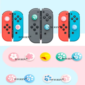 

IVYUEEN for NintendoSwith Lite Analog Thumb Stick Grips Cap for Nintend Swith Joy Con JoyCon Controller Animal Crossing Cover