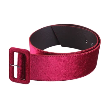 

Wide Belt Female Dress Decorative Belt Fashion Silver Pin Buckle Gold Velvet Belt Party Female Decorative Accessories Belt