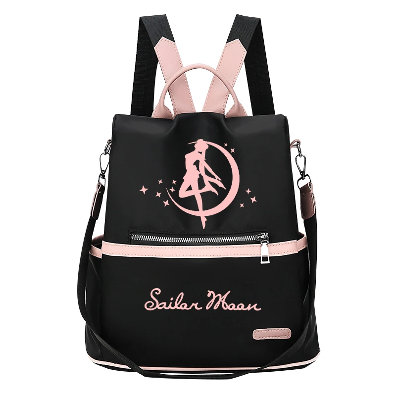 Mochila informal con estampado de Sailor Moon para chicas, bolso de viaje con estampado de Anime, Tsukino Usagi, Oxford, a la moda
