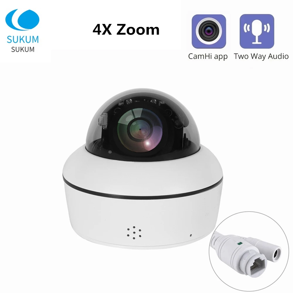 5MP Outdoor PTZ IP Camera CamHi CCTV Waterproof Auto Zoom Two Ways Audio Speed Dome Security Network Camera