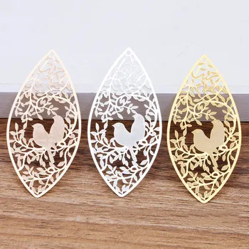 

200pcs 35*72mm Brass Metal Ancient Filigree Corner Flower Pendant Decorative Charms DIY Clothing Jewelry Accessories Wholesale