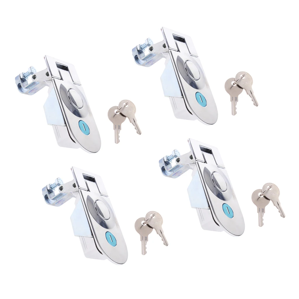 4x Compression Locks Latch Handle With Keys - LARGE Horsebox Toolbox Camper Trailer Truck 4WD