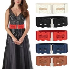 

Vintage Woven Wide Waist Belt Retro Elegant Women Shirt Dress Waistband Elasticity Solid Color Decorative Belt Wide Corset Belt