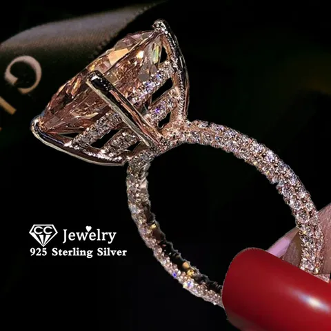 CC Vintage Jewelry Rings For Women Luxury Cubic Zirconia Square Super Flash Stone Wedding Bridal Ring Drop Shipping CC3100