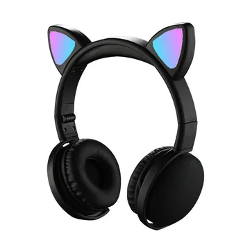

New 3 Color LED Cat Ear Noise Cancelling Headphones Bluetooth 5.0 Young People Kids Headset Support TF Card 3.5mm Plug With Mic