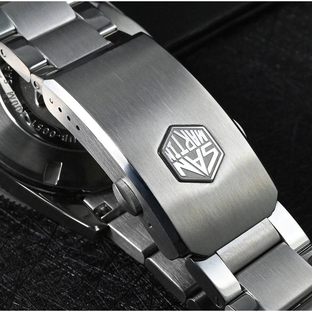 San martin-メンズ自動巻き時計,39.5mm,サンドイッチダイヤルnh35,自動