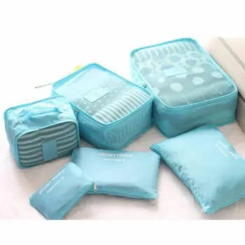 

2020 New 6pcs Travel Waterproof Organizer Bag Clothes Pouch Portable Storage Case Luggage Suitcase Storage bag Fashion