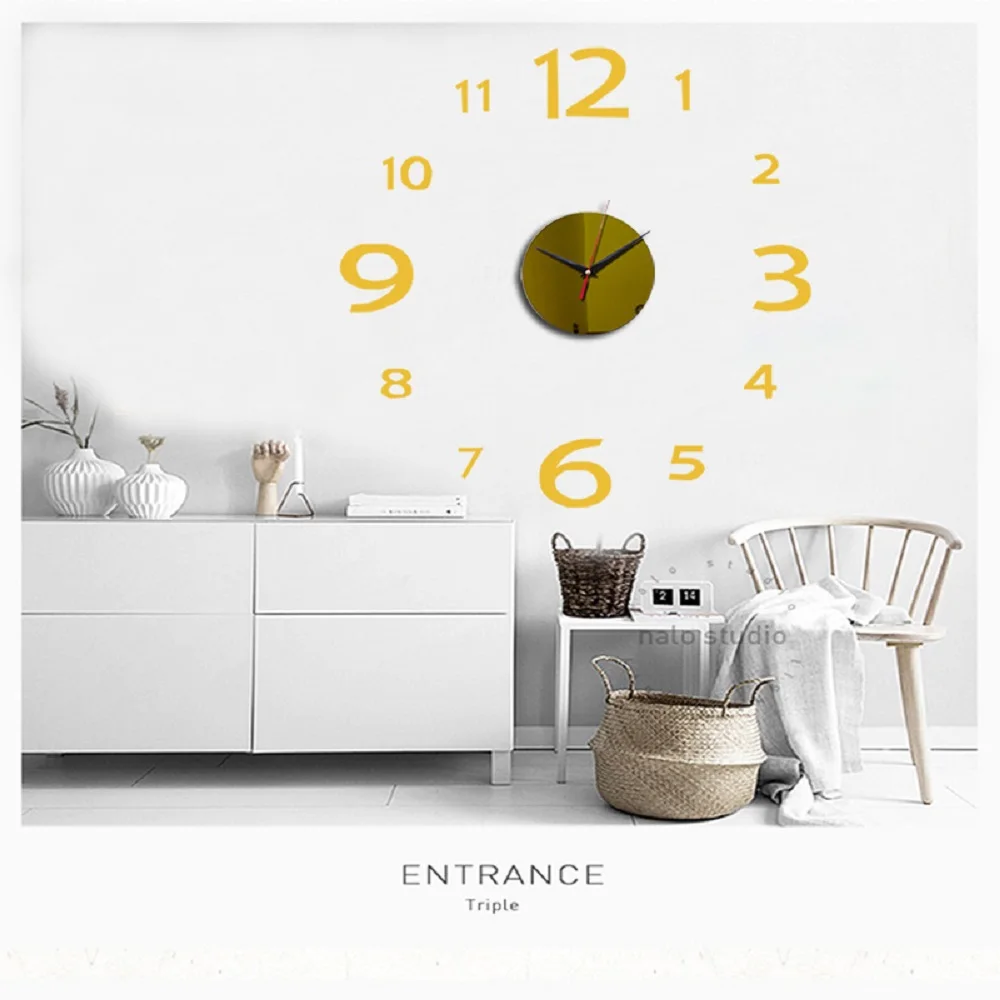 3D Wall Clock Acrylic Mirror Wall Stickers Modern DIY Wall Clocks Home Decor Living Room Quartz Needle reloj de pared 2020 NEW 17