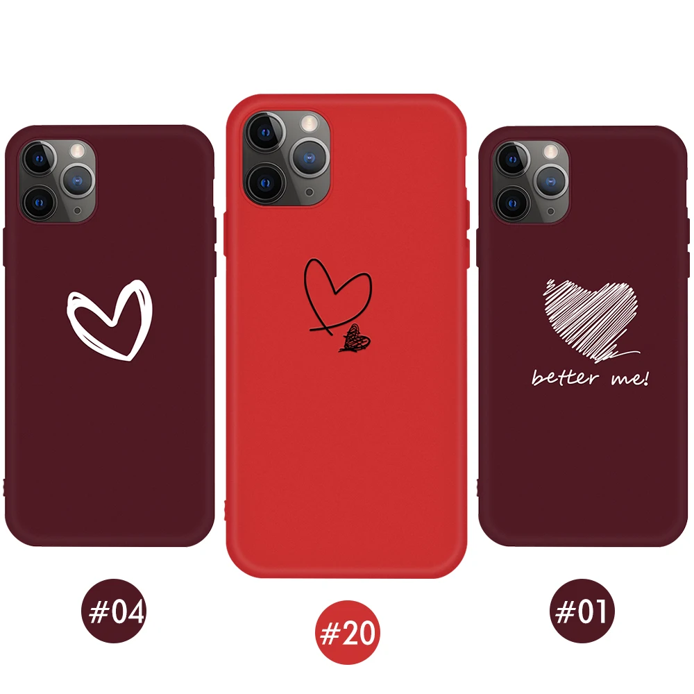 Red Silicone Case For Iphone 11 Pro Max Xs Max Xr X 7 8 Pattern