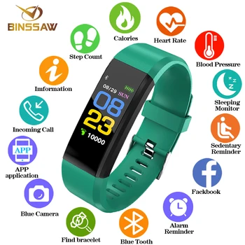 

BINSSAW Fashion Smart Watch Women Men Kid Heart Rate Monitor Blood Pressure Fitness Tracker Smartwatch Watches for ios android