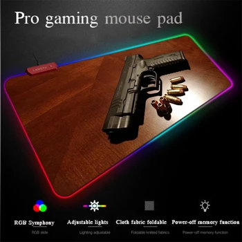 

Yuzuoan Custom Gaming Mouse Pad Mechanical Gun Cloth Fabric Office Desktop Computer Pad RGB Gaming Mouse Pad LED Color Lighting