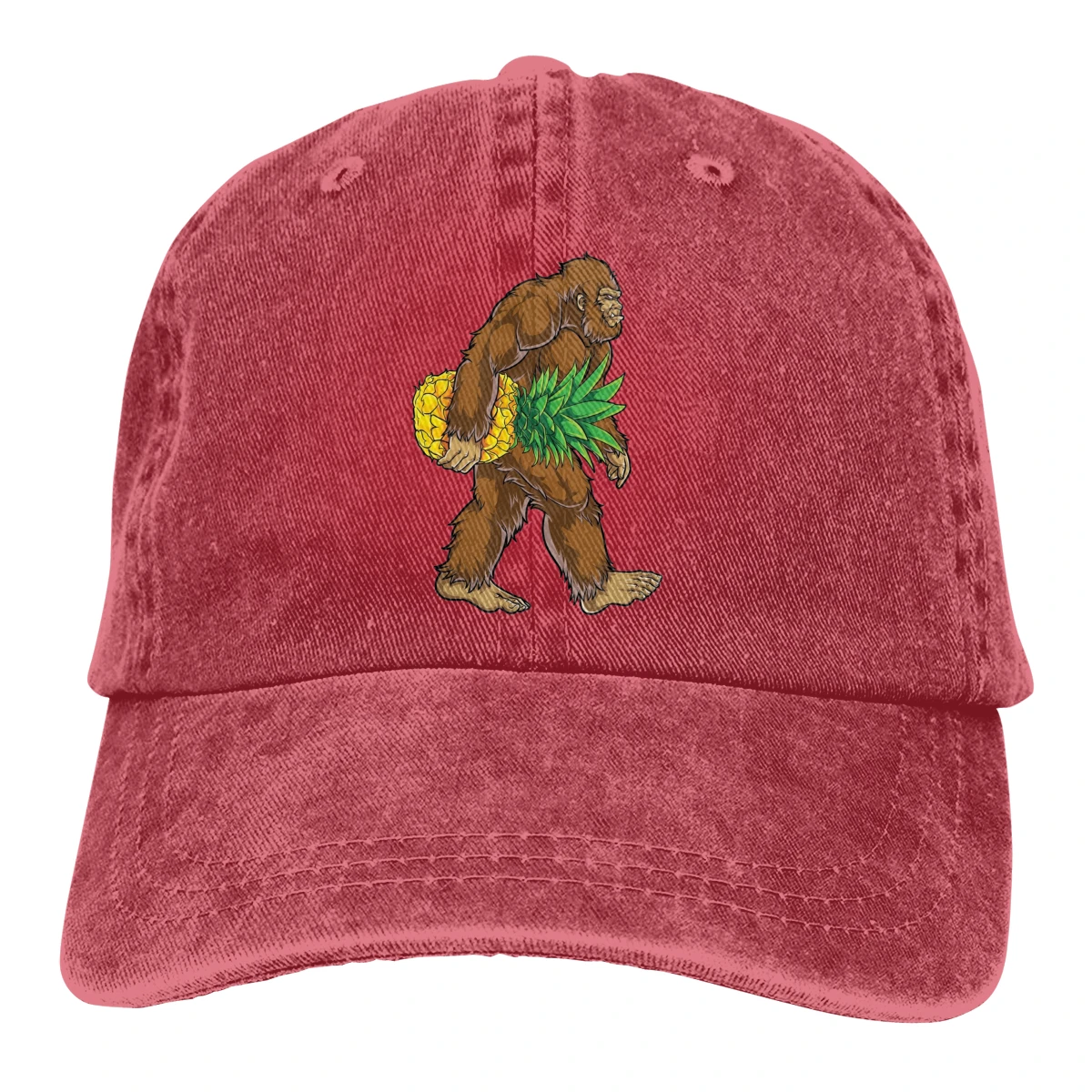 Bigfoot переноска фрукты Casquette черный унисекс Мужские Женские джинсовые бейсболка с ремешком кепки Регулируемый Гольф папа шляпа