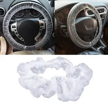

10pcs Universal Car Disposable Plastic Steering Wheel Cover Waterproof Automobile Maintenance Disposable Steering Wheel Cover