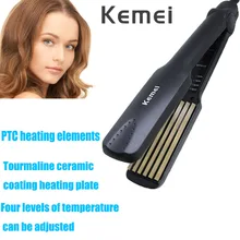 Kemei щипцы для завивки волос с глубокой волной турмалиновые керамические бигуди большие гофрированные бигуди Выпрямитель для волос гофрированные Инструменты для укладки 30