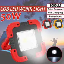 50 Вт 1000LM Солнечный светодиодный портативный Точечный светильник Cob рабочий светильник наружный светильник с Usb зарядкой для охоты кемпинга светодиодный светильник-вспышка