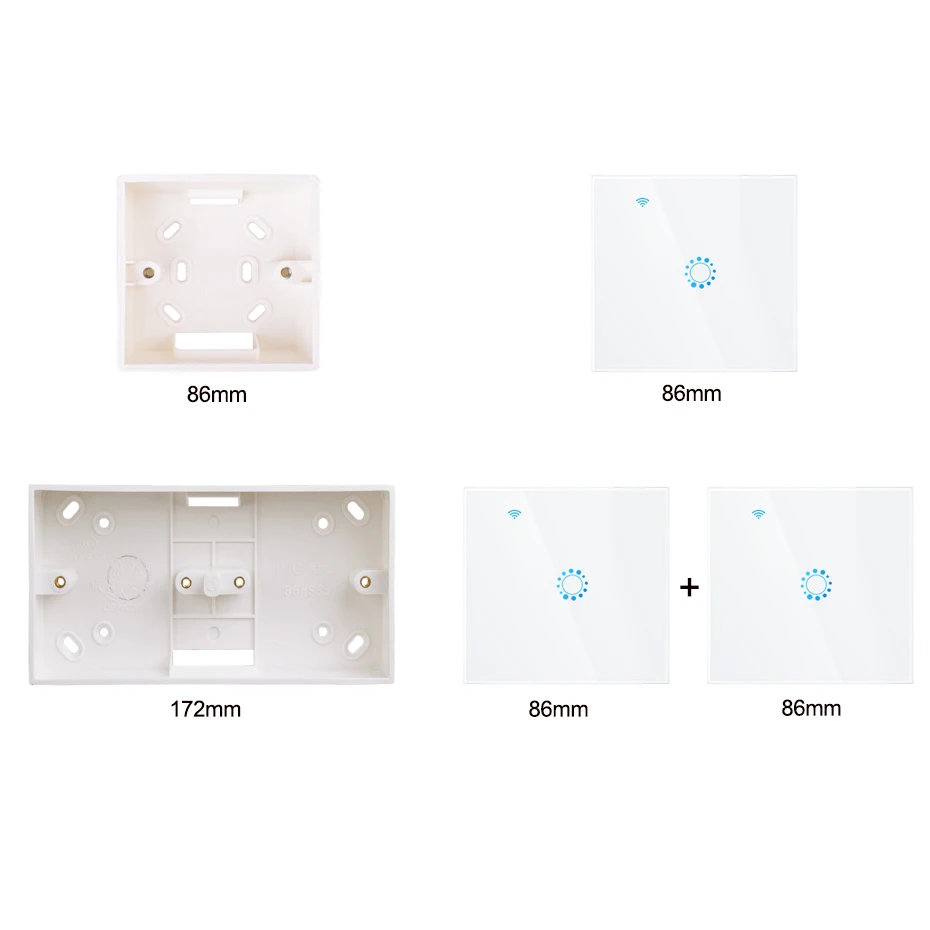 86 Type Cassette External Mounting Box 86*86*33mm For 1/2gang Switches Sockets Apply For Outside of Wall Surface Fire resistance