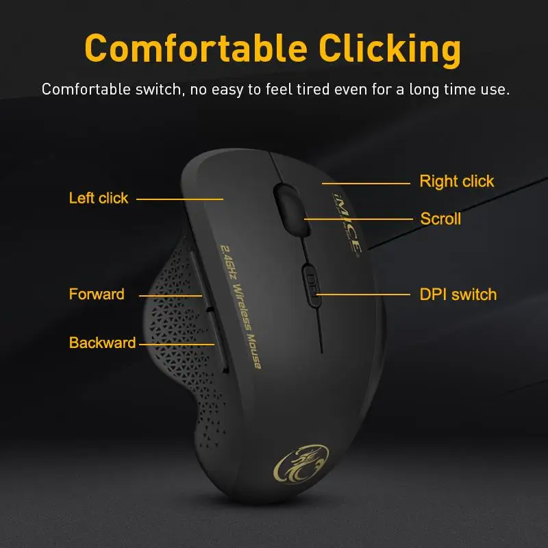 Ergonomic Wireless Mouse Computer For PC Laptop 2.4Ghz USB Mini Mause 1600 DPI 6 buttons Optical Mice, wireless mouse,ergonomic mouse,wireless optical mouse