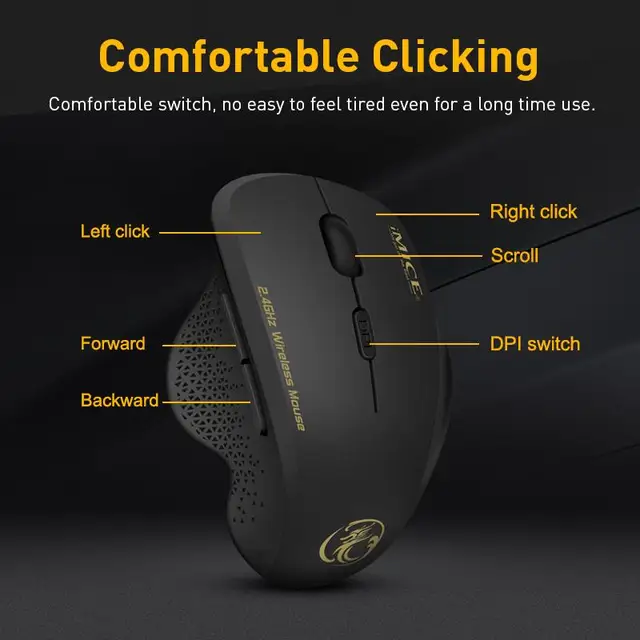 Ergonomic Mouse Wireless Mouse Computer Mouse For PC Laptop 2.4Ghz USB Mini Mause 1600 DPI 6 buttons Optical Mice 4