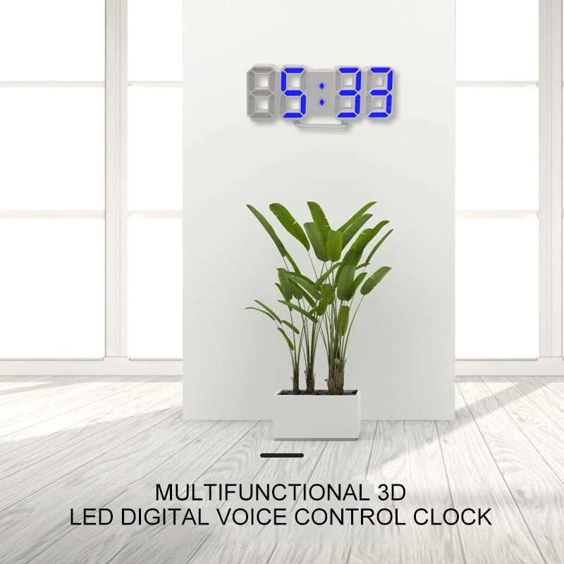 Современные 3D светодиодный цифровые часы Повтор будильники для спальни настенные часы 12/24 часы календарь термометр домашний Декор подарок
