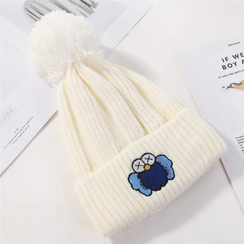 USPOP женские шапки зимние вязаные skullies модные Мультяшные толстые теплые шапки женские шапочки с помпоном