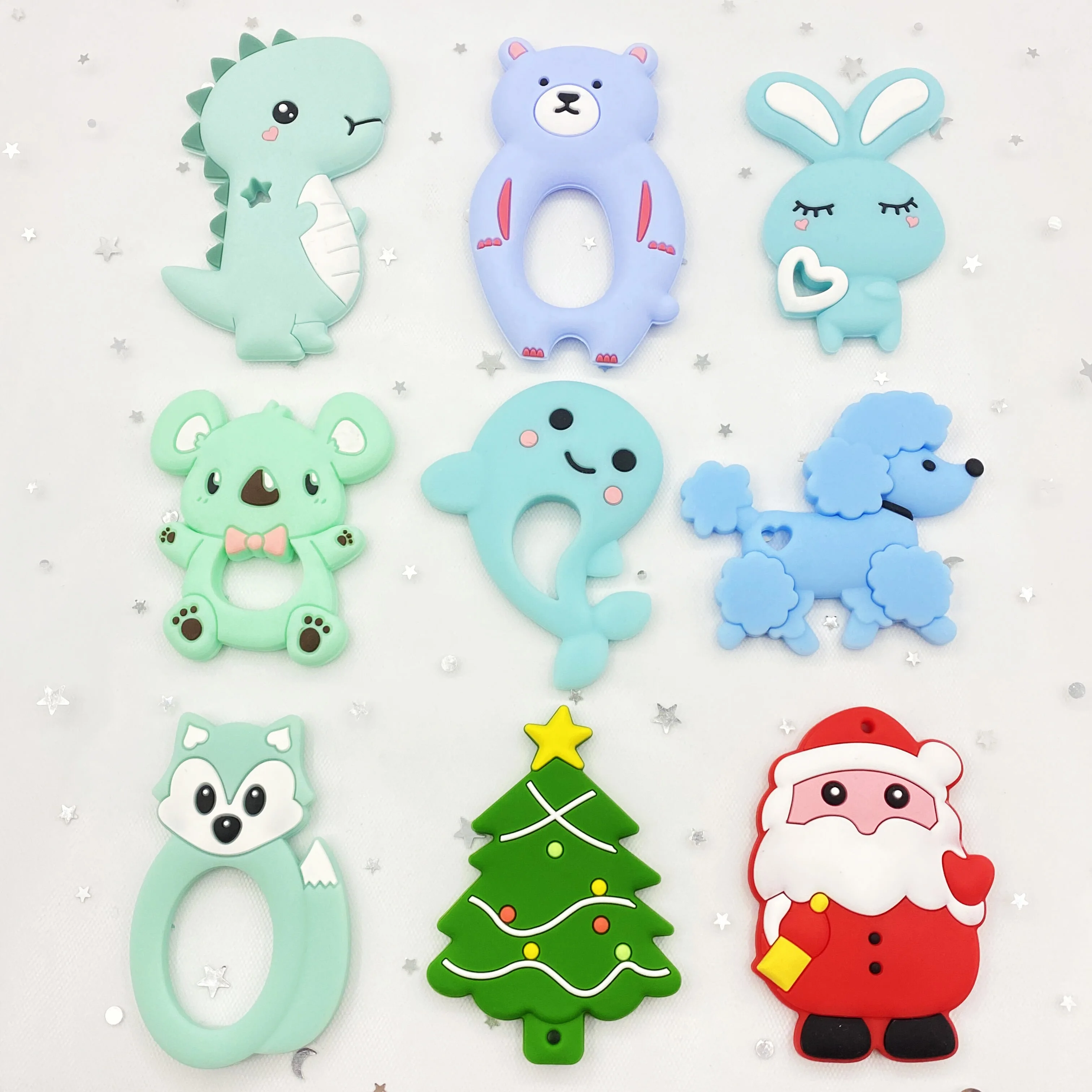 Silicone Hamster Teething-Toy Dinosaur Beads Animal-Stitch Lion 1pcbaby Gift Rabbit Infant