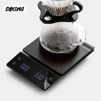 

Coffee Scale Weight Electronic Scale Hand Drip Coffee Scale 0.1g/3kg 5kg Precision Sensors Kitchen Food Scale Waterproof Scale
