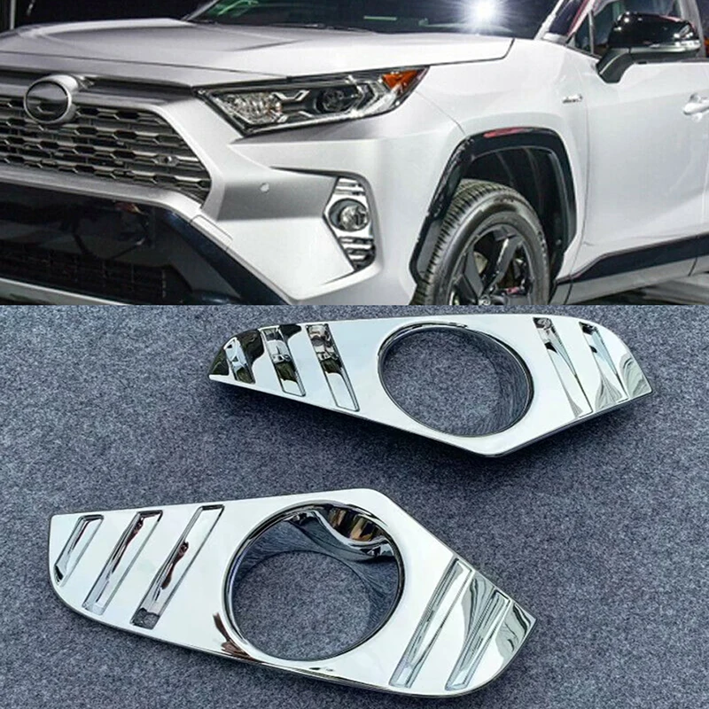 Beautost Fit for Toyota New RAV4 2019 Chrome Front Fog Light Lamp Cover Bezel Trims Beautost Fit for Toyota New RAV4 2019 Chrome Front Fog Light Lamp Cover Bezel Trims