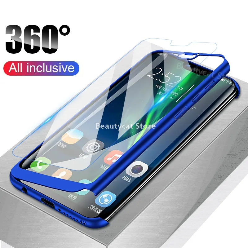 Роскошный стеклянный чехол с полным покрытием 360 для Huawei P40 P30 P20 Mate20 Lite P Smart Y7 Y6 Y9 2019