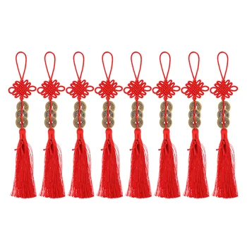 

8 Pieces Chinese Amulet Feng Shui Lucky Hanging Knot House Decor Ornament