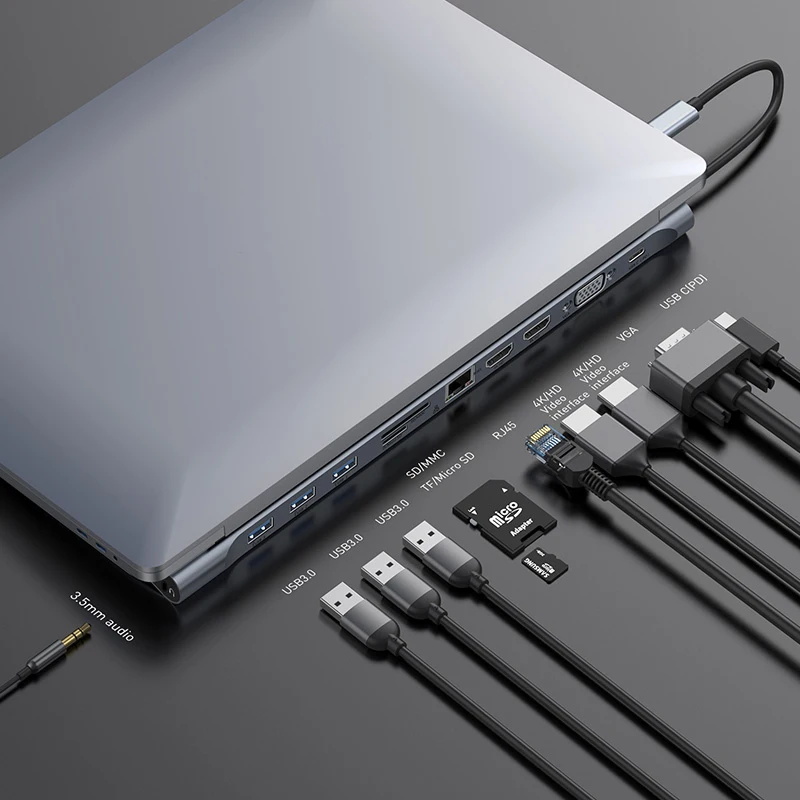 Baseus Мульти USB C концентратор для HDMI VGA RJ45 3 0 usb хаб MacBook Pro type Компьютерные аксессуары