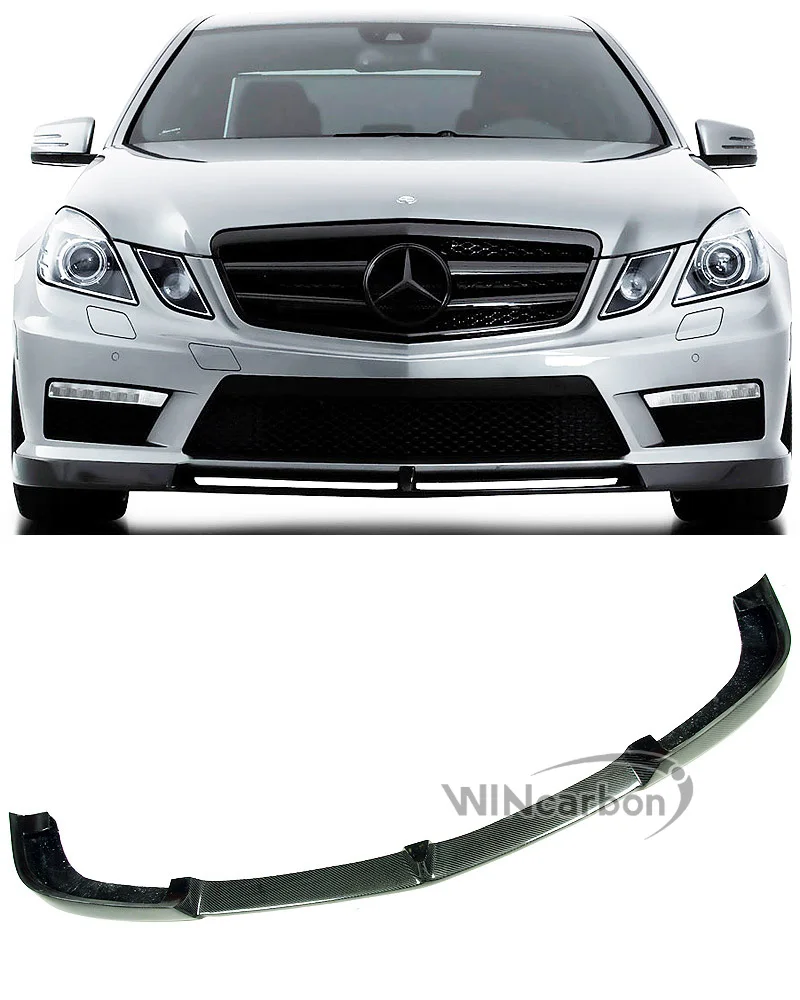 Передний спойлер из углеродного волокна V-типа для MERCEDES BENZ W212 E-CLASS E200 E260 E300 E350 E550 E63