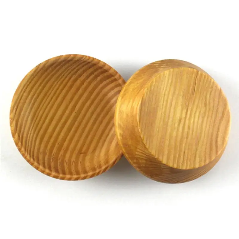 4PCS Log Mini Soy Sauce Dish Round Seasoning Dipping Plates Solid Wood Vinegar Dish Retro Flavour Dish Hotel Supplies