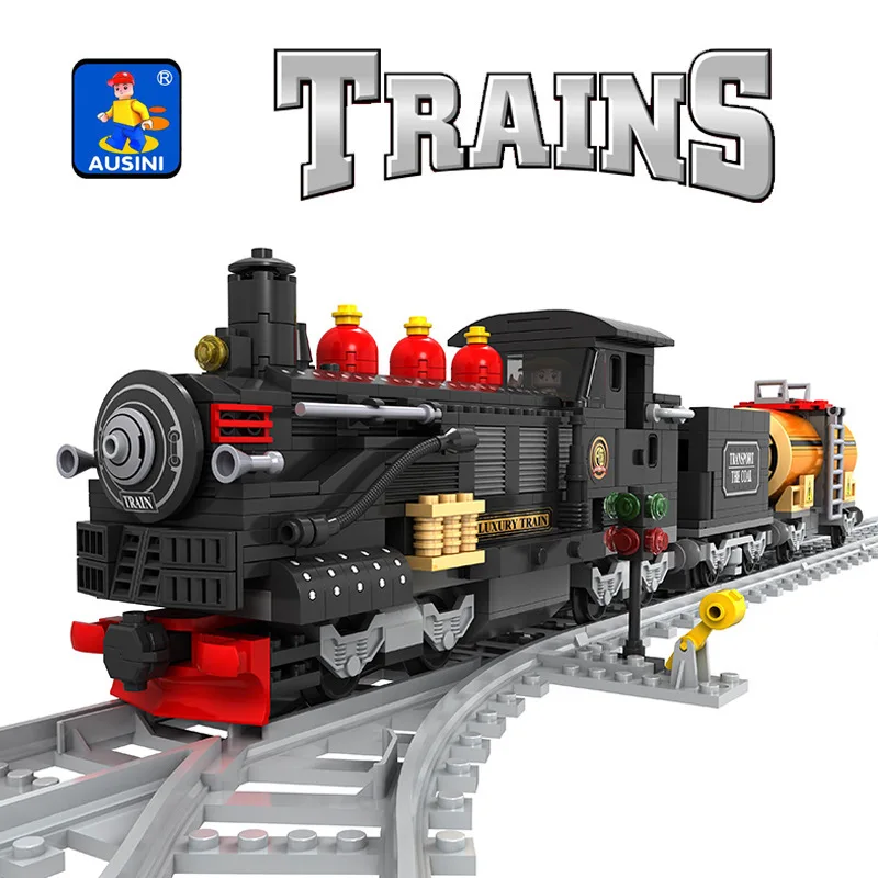 

AUSINI Assembled Building Blocks 25812 Train Toy 586 PCs Plastic Puzzle Toy