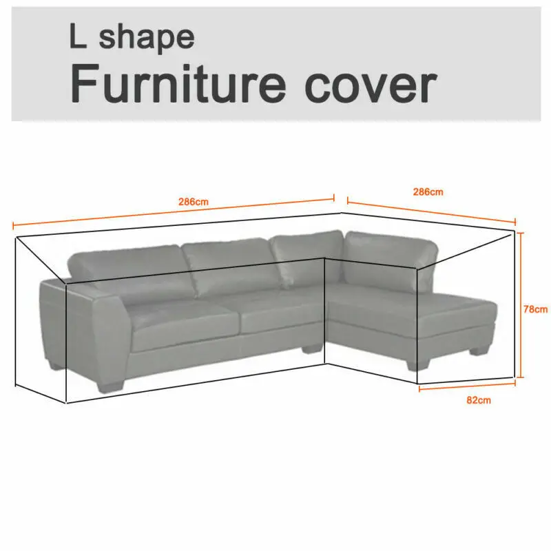 Открытый L форма Мебель чехол водонепроницаемый угловой сад ротанга диван защитный чехол Универсальный пылезащитный чехол 4 размера - Цвет: L