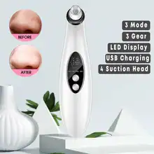 Электрический прибор для удаления черных точек USB Перезаряжаемый очиститель для лица глубокое очищение лица инструмент для ухода за кожей ЖК-дисплей