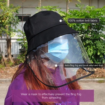 

Anti Spitting Protective Hat Full Transparent Face Cover Hat Anti Dust Sun Droplets Kitchen Fume Eye Protection Hat Wide Brim