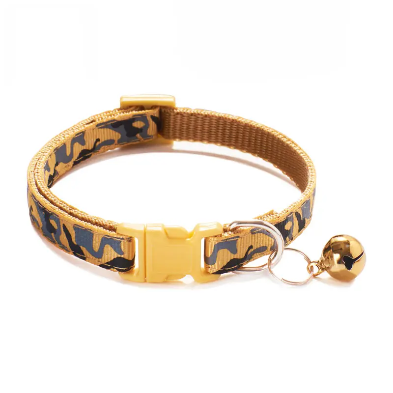 Camouflage Cat and Dog Collar with Bell - Pink and Blue
