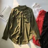 Elfbop Ladies Silk 100% Blouse Shirt Features With Epaulets Shoulders - 2020 Women Long Sleeve Lapel Double Pockets Shirt Top 4