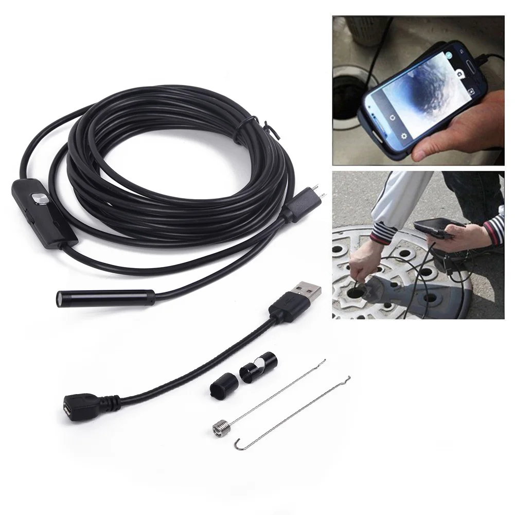 IP67 труба инспекция 5 м 7 мм камера сантехника водонепроницаемый USB эндоскоп для Android