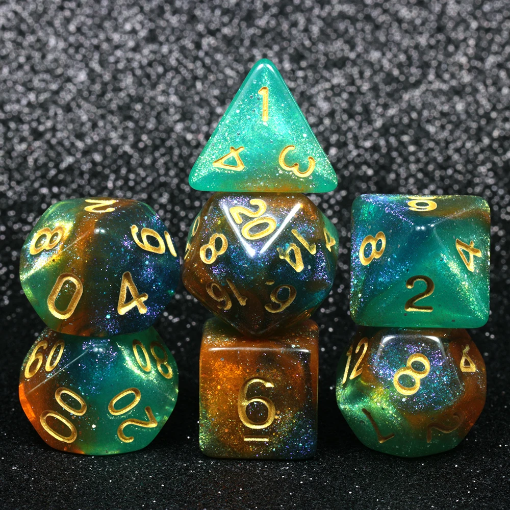 Вселенная Галактика игральные кости DND набор D4-D20 Подземелья и Драконы RPG лучшие подарки 8 цветов на выбор настольная игра RPG кости