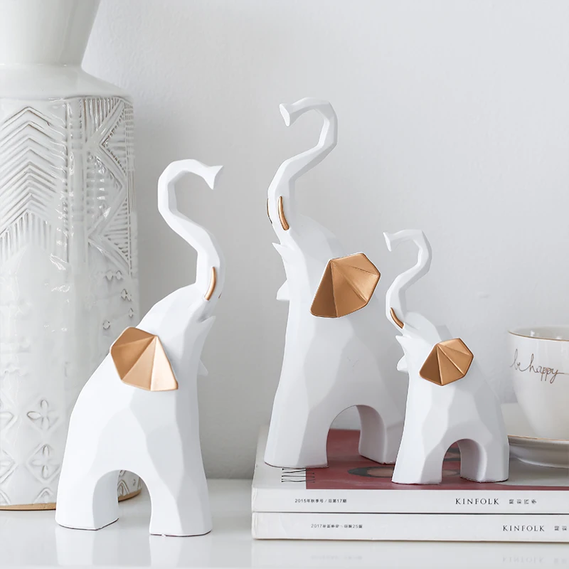 

Creative Nordic Modern Resin Elephant Swings Living Room Desk Wine Cabinet TV Secret Swear Decoration Murals Crafts Ornaments
