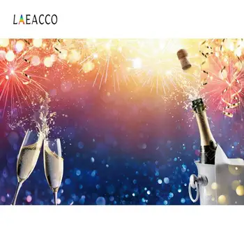 

New Year And Christmas Festivals Cheers Champagne Polka Dot Light Bokeh Fireworks Party Poster Photo Background Photo Backdrops