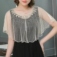 ; летнее Новое поступление; женская свадебная накидка с бисером; цвет красный, бежевый, розовый, синий, белый, черный; накидка; шаль