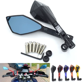 

Universal motorcycle CNC Aluminum Blue Glass Rearview Mirror For YAMAHA YZF R1 R6 R6S YZF-R25 YZF-R3 YZF R125 YZF-R5