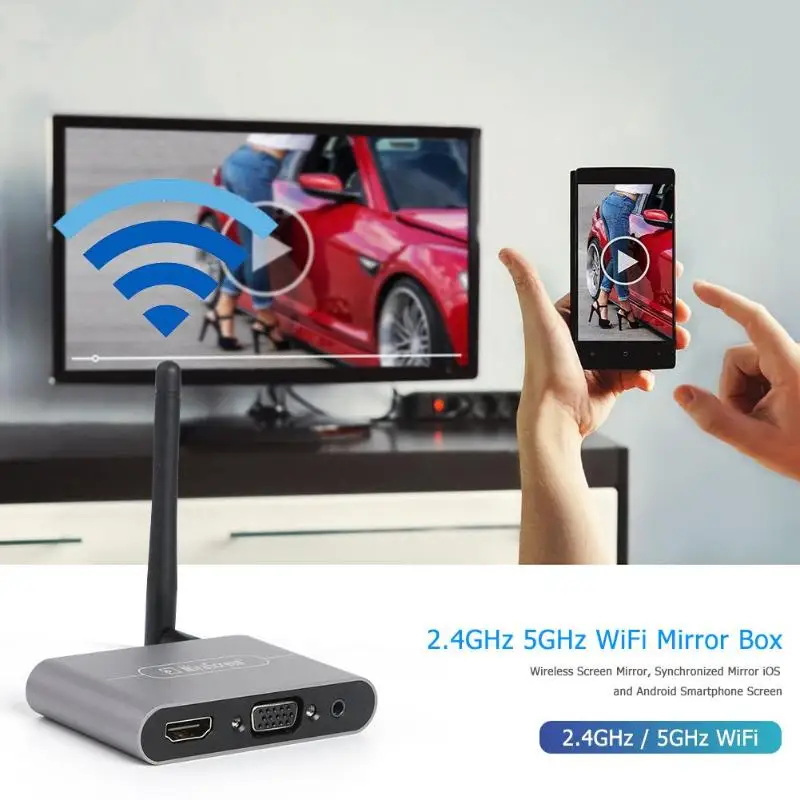 MiraScreen X6W Plus 2,4 ГГц 5 ГГц WiFi дисплей ключ Широкая совместимость HD Выход HDMI беспроводной приемник коробка 81X53X16 мм