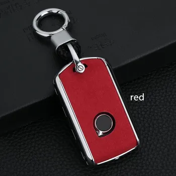 

Genuine Leather Galvanized Alloy Car Key Case Cover For Volvo XC40 XC60 S90 XC90 V90 2017 2018 T5 T6 2015 2016 T8 Keychain