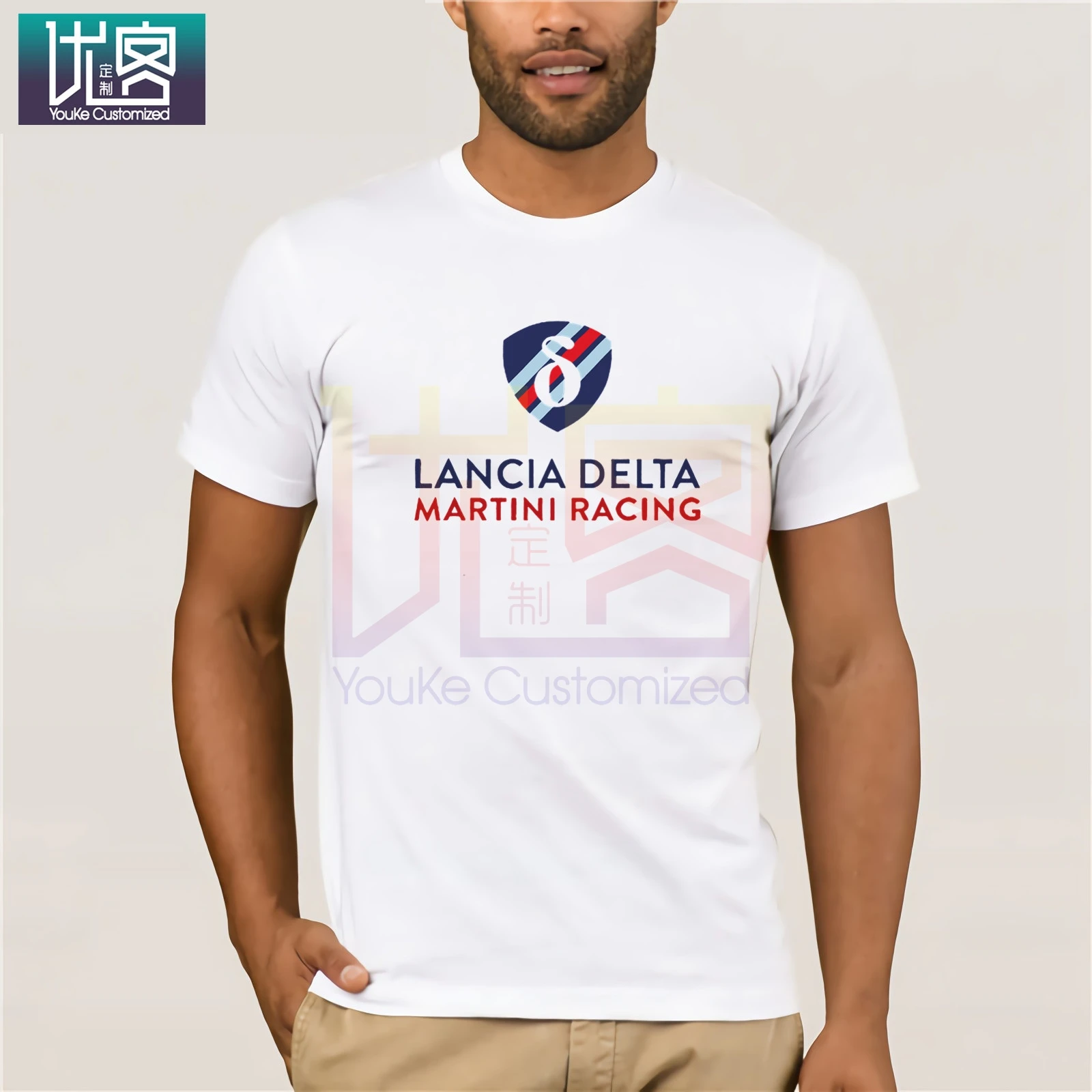 Martini T Shirt Racing Team Lancia Delta Funny Print shirt Men Hip Hop Amazing short sleeves unique Street men new Casual Tees | Мужская