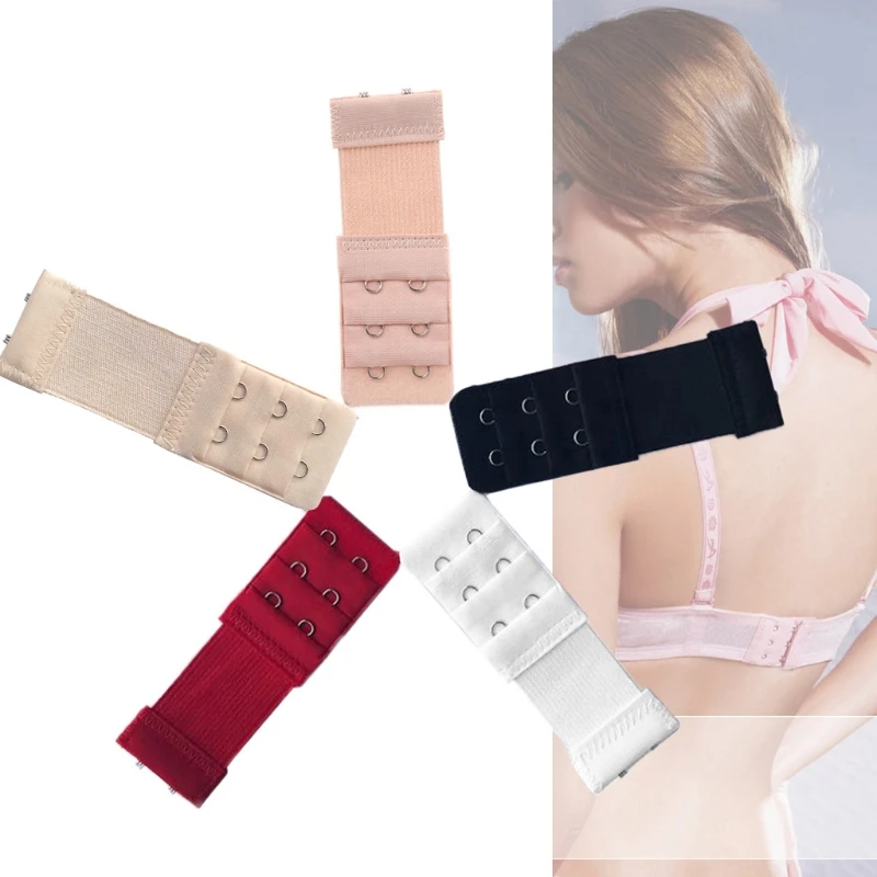 Women 2 Hook Bra Extender Elastic Underwear Extension Strap Clip Expander Buckle Women's