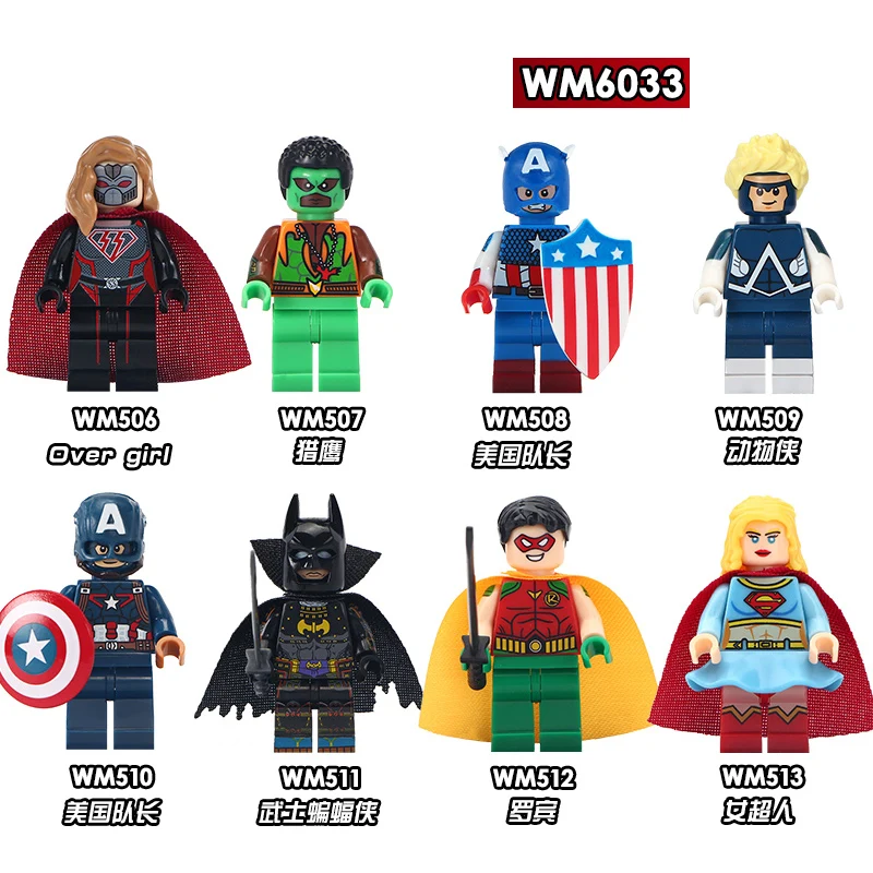 8 шт./компл. WM6055 Marvel Мстители 4 Супер Герои Капитан Америка Черная Widow MK50 персонаж